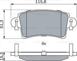 BOSCH 0 986 494 043 - Bremžu uzliku kompl., Disku bremzes www.autospares.lv