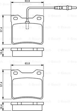 BOSCH 0 986 494 055 - Bremžu uzliku kompl., Disku bremzes autospares.lv