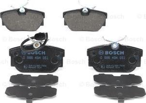 BOSCH 0 986 494 051 - Bremžu uzliku kompl., Disku bremzes www.autospares.lv