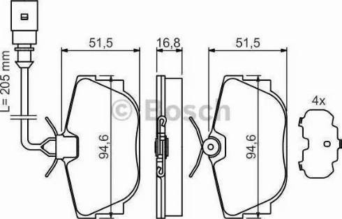 BOSCH 986424542 - Тормозные колодки, дисковые, комплект www.autospares.lv