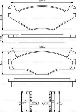 BOSCH 0 986 494 057 - Bremžu uzliku kompl., Disku bremzes www.autospares.lv