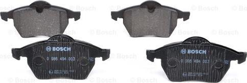 BOSCH 0 986 494 003 - Bremžu uzliku kompl., Disku bremzes autospares.lv