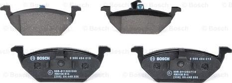 BOSCH 0 986 494 019 - Bremžu uzliku kompl., Disku bremzes www.autospares.lv