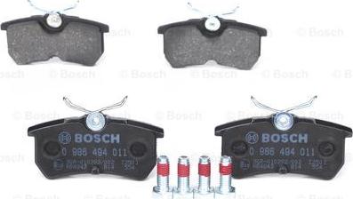 BOSCH 0 986 494 011 - Bremžu uzliku kompl., Disku bremzes www.autospares.lv