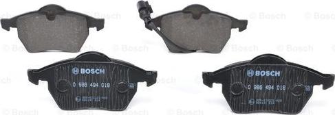 BOSCH 0 986 494 018 - Brake Pad Set, disc brake www.autospares.lv