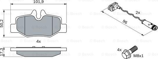 BOSCH 0 986 494 082 - Bremžu uzliku kompl., Disku bremzes www.autospares.lv