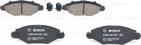 BOSCH 0 986 494 039 - Bremžu uzliku kompl., Disku bremzes www.autospares.lv