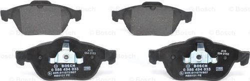 BOSCH 0 986 494 033 - Bremžu uzliku kompl., Disku bremzes www.autospares.lv