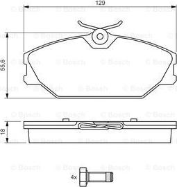 BOSCH 0 986 494 024 - Bremžu uzliku kompl., Disku bremzes autospares.lv