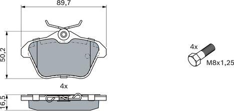 BOSCH 0 986 494 020 - Bremžu uzliku kompl., Disku bremzes www.autospares.lv