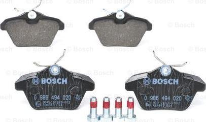 BOSCH 0 986 494 020 - Bremžu uzliku kompl., Disku bremzes autospares.lv