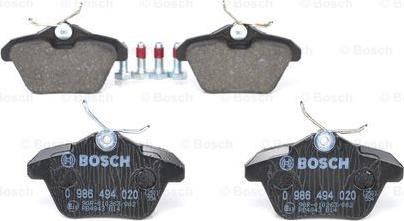 BOSCH 0 986 494 020 - Bremžu uzliku kompl., Disku bremzes www.autospares.lv