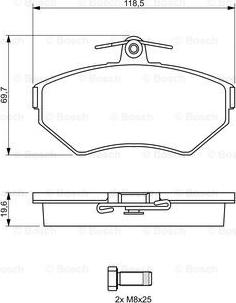 BOSCH 0 986 494 021 - Bremžu uzliku kompl., Disku bremzes autospares.lv