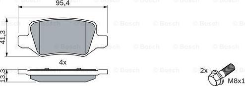 BOSCH 0 986 494 023 - Bremžu uzliku kompl., Disku bremzes www.autospares.lv