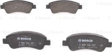 BOSCH 0 986 494 027 - Bremžu uzliku kompl., Disku bremzes www.autospares.lv