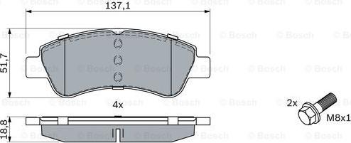 BOSCH 0 986 494 027 - Bremžu uzliku kompl., Disku bremzes www.autospares.lv