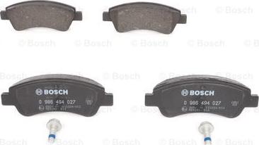 BOSCH 0 986 494 027 - Bremžu uzliku kompl., Disku bremzes www.autospares.lv