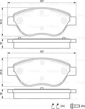 BOSCH 0 986 494 074 - Bremžu uzliku kompl., Disku bremzes autospares.lv