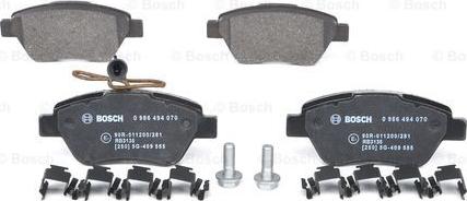 BOSCH 0 986 494 070 - Bremžu uzliku kompl., Disku bremzes www.autospares.lv