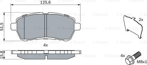 BOSCH 0 986 494 195 - Bremžu uzliku kompl., Disku bremzes www.autospares.lv