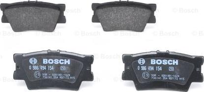 BOSCH 0 986 494 154 - Bremžu uzliku kompl., Disku bremzes www.autospares.lv