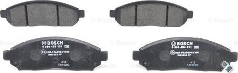 BOSCH 0 986 494 151 - Bremžu uzliku kompl., Disku bremzes www.autospares.lv