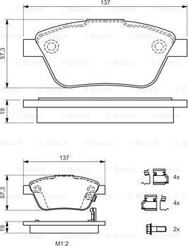 BOSCH 0 986 494 157 - Bremžu uzliku kompl., Disku bremzes www.autospares.lv