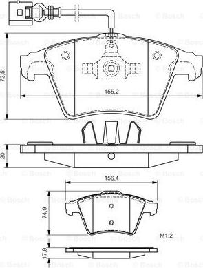 BOSCH 0 986 494 164 - Bremžu uzliku kompl., Disku bremzes autospares.lv