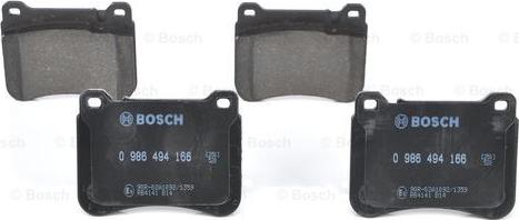 BOSCH 0 986 494 166 - Bremžu uzliku kompl., Disku bremzes www.autospares.lv