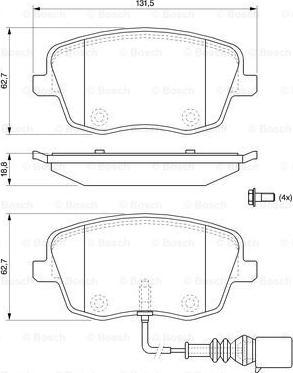 BOSCH 0 986 494 105 - Тормозные колодки, дисковые, комплект www.autospares.lv