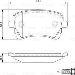 BOSCH 0 986 494 119 - Bremžu uzliku kompl., Disku bremzes autospares.lv