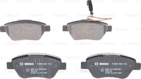 BOSCH 0 986 494 113 - Brake Pad Set, disc brake www.autospares.lv