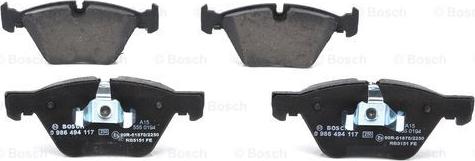 BOSCH 0 986 494 117 - Bremžu uzliku kompl., Disku bremzes www.autospares.lv