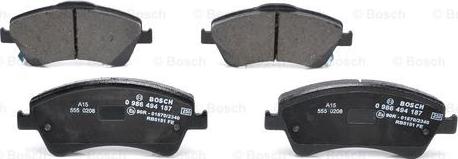 BOSCH 0 986 494 187 - Bremžu uzliku kompl., Disku bremzes www.autospares.lv