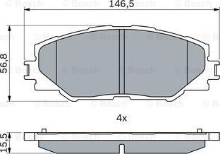 BOSCH 0 986 494 174 - Bremžu uzliku kompl., Disku bremzes www.autospares.lv