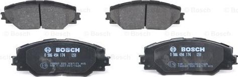 BOSCH 0 986 494 174 - Bremžu uzliku kompl., Disku bremzes www.autospares.lv