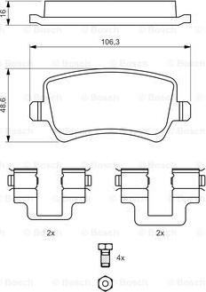 BOSCH 0 986 494 175 - Bremžu uzliku kompl., Disku bremzes autospares.lv