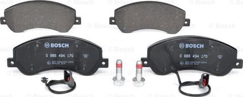 BOSCH 0 986 494 170 - Bremžu uzliku kompl., Disku bremzes www.autospares.lv