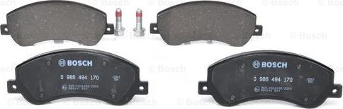 BOSCH 0 986 494 170 - Bremžu uzliku kompl., Disku bremzes www.autospares.lv