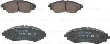 BOSCH 0 986 494 173 - Тормозные колодки, дисковые, комплект www.autospares.lv