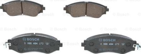 BOSCH 0 986 494 173 - Тормозные колодки, дисковые, комплект www.autospares.lv