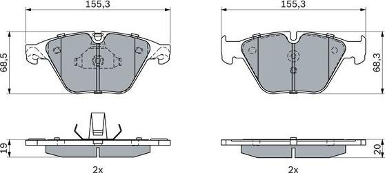 BOSCH 0 986 494 898 - Bremžu uzliku kompl., Disku bremzes www.autospares.lv