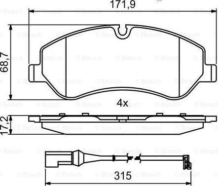 BOSCH 0 986 494 844 - Bremžu uzliku kompl., Disku bremzes www.autospares.lv