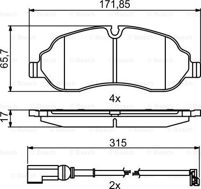 BOSCH 0 986 494 845 - Bremžu uzliku kompl., Disku bremzes www.autospares.lv