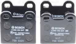 BOSCH 0 986 494 847 - Тормозные колодки, дисковые, комплект www.autospares.lv