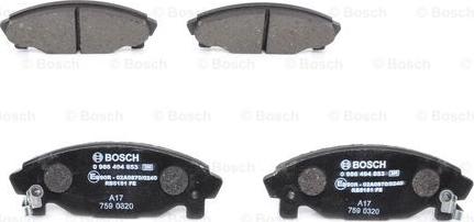 BOSCH 0 986 494 853 - Bremžu uzliku kompl., Disku bremzes www.autospares.lv