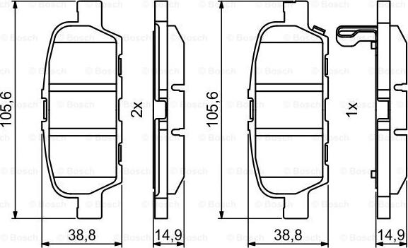 BOSCH 0 986 494 857 - Bremžu uzliku kompl., Disku bremzes www.autospares.lv