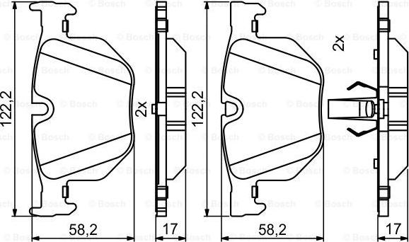 BOSCH 0 986 494 862 - Bremžu uzliku kompl., Disku bremzes www.autospares.lv