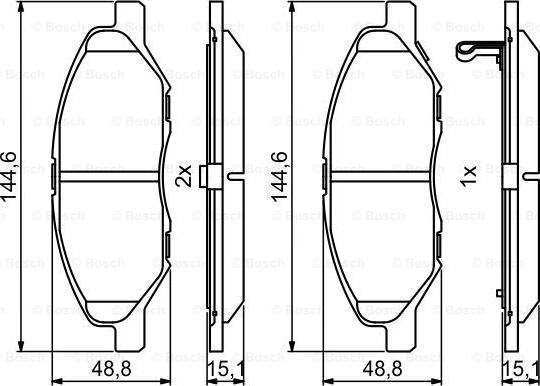 BOSCH 0 986 494 867 - Bremžu uzliku kompl., Disku bremzes autospares.lv