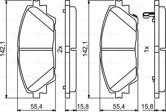 BOSCH 0 986 494 804 - Bremžu uzliku kompl., Disku bremzes www.autospares.lv